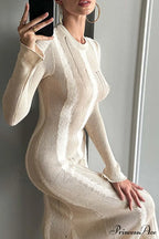 Distressed Hollow Out Knit Dress