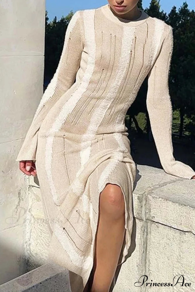 Distressed Hollow Out Knit Dress