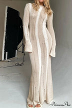 Distressed Hollow Out Knit Dress