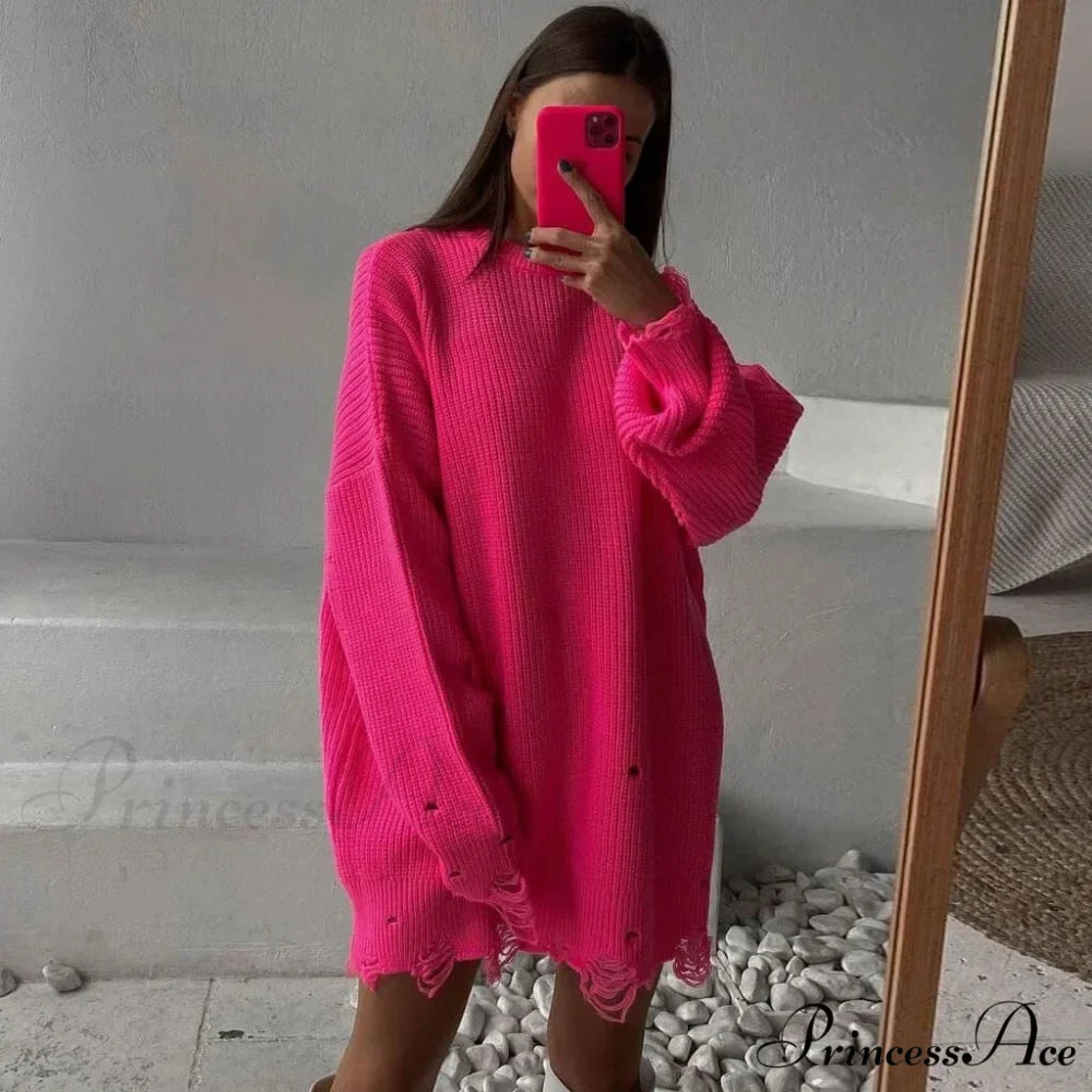 Distressed Trim Pullover Sweater Modern Mini Dress - Emerald Green