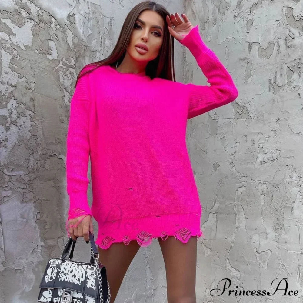 Distressed Trim Pullover Sweater Modern Mini Dress - Emerald Green