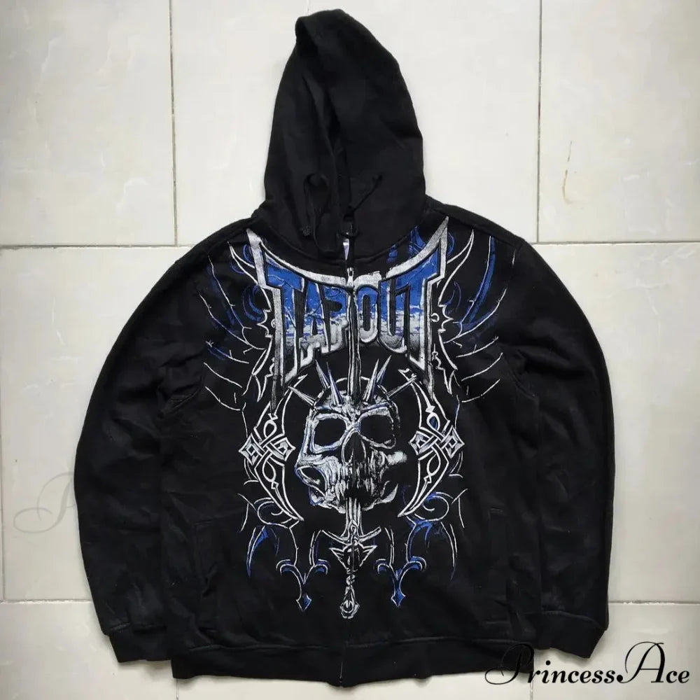 Distressed Zip Up Sweater