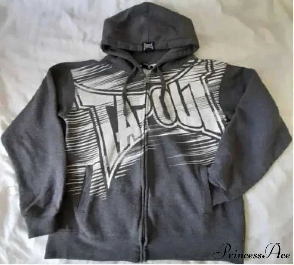 Distressed Zip Up Sweater