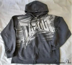 Distressed Zip Up Sweater