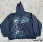 Distressed Zip Up Sweater