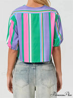 Divide Bind Puff Sleeve Top