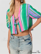 Divide Bind Puff Sleeve Top