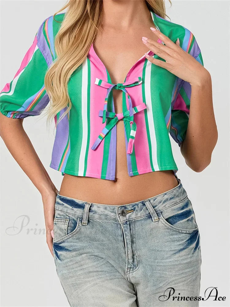 Divide Bind Puff Sleeve Top