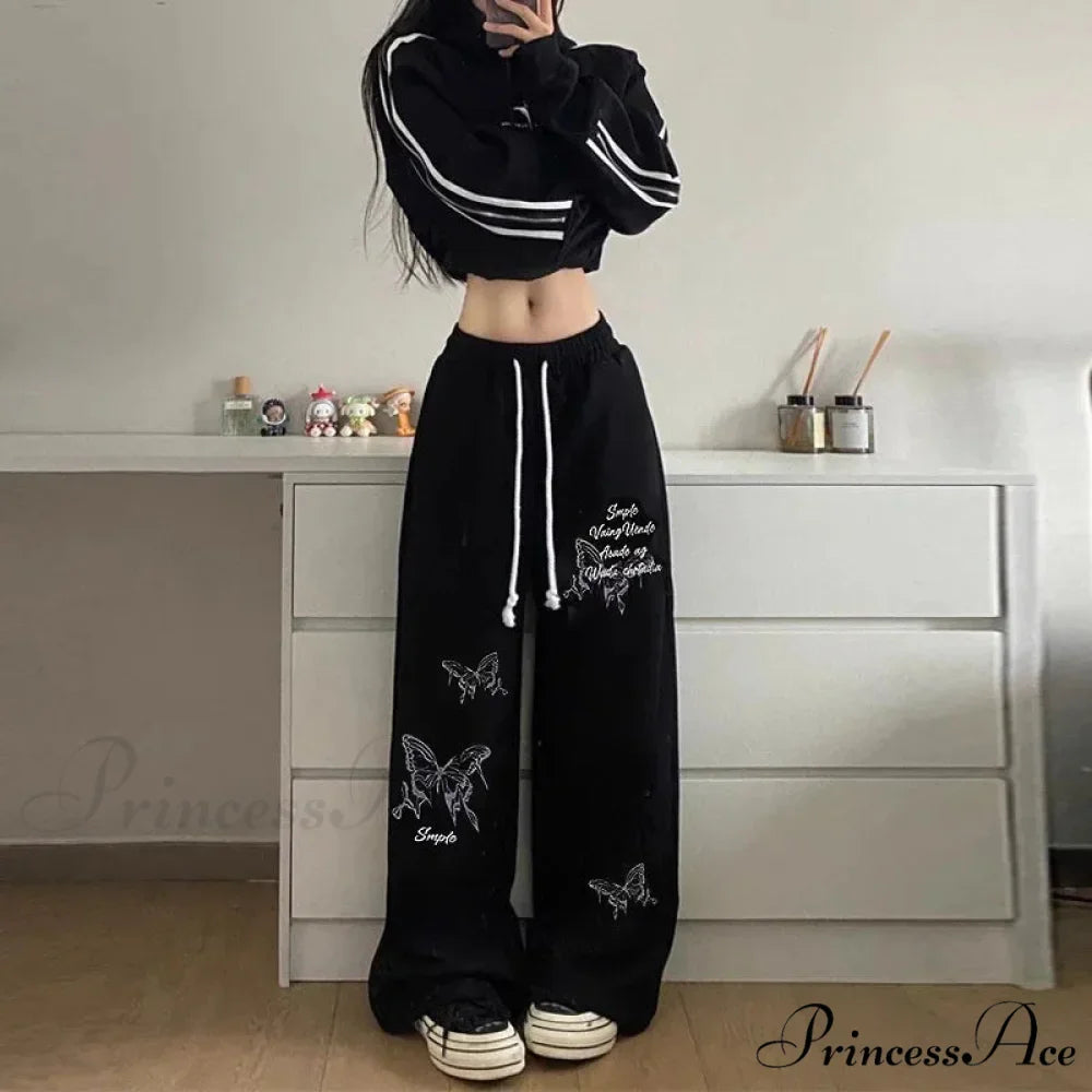 Dopamine Slender High Waist Broad Trousers