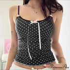 Dotted Bow Camisole Crop Top