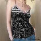 Dotted Bow Lace Cropped Top