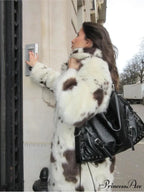 Dotted Panther Attire Lapel Furry Jacket