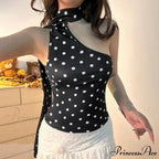 Dotted Scarf Midriff Top