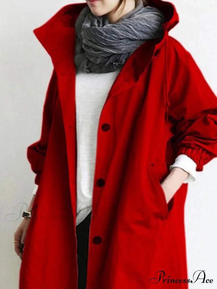 Double Breasted Vintage Notched Neck Pockets Long Sleeve Solid Loose Street Outfit Stylish Coat