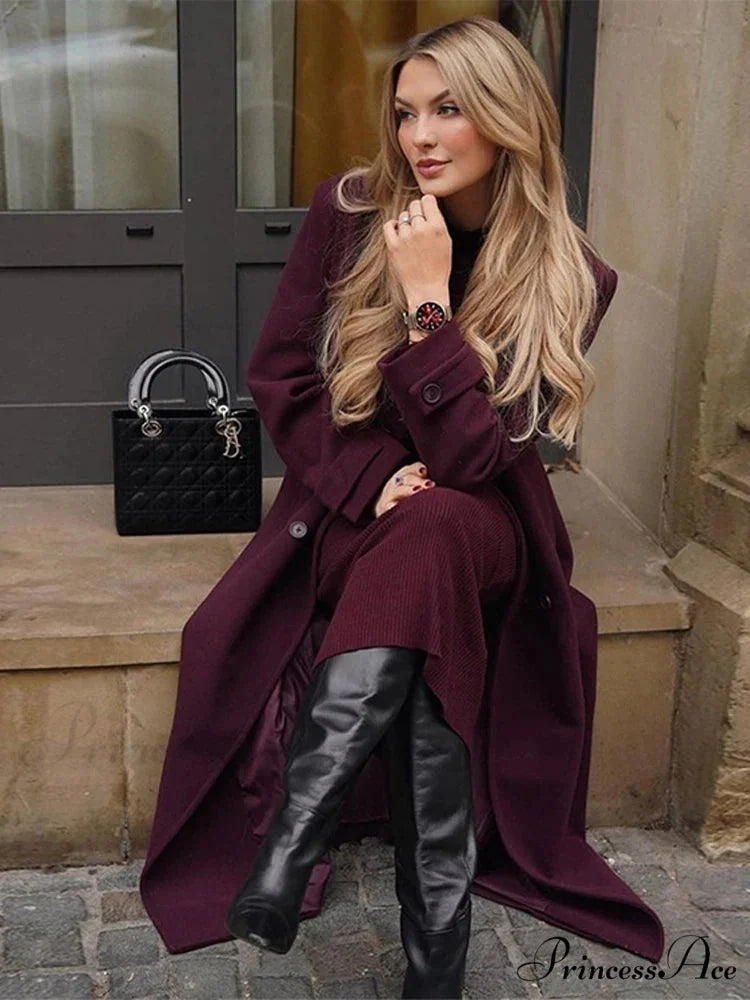 Double Breasted Woolen Coat