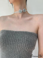 Double Rose Graceful Decor Necklace