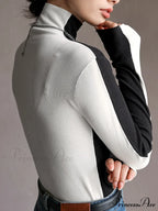 Double Sided Colorblock Trendy Long Sleeve Top