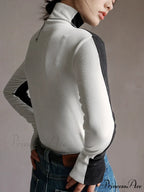 Double Sided Colorblock Trendy Long Sleeve Top