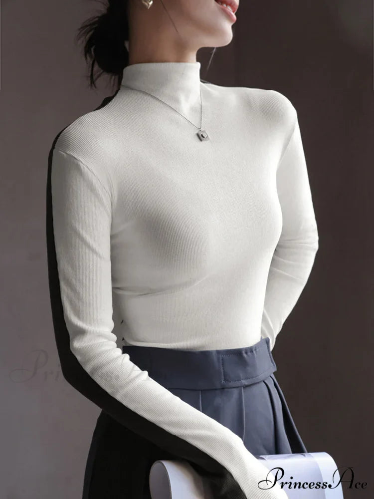 Double Sided Colorblock Trendy Long Sleeve Top