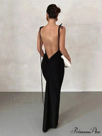 Draped Backless Maxi Dress