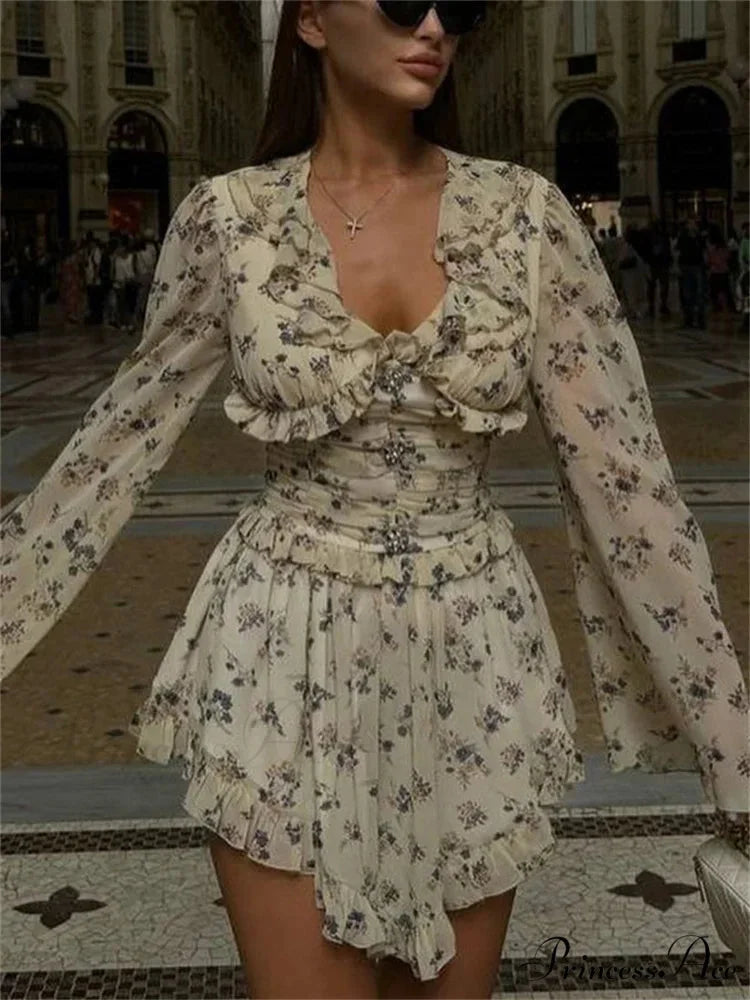 Drawn Drawstring Bandage Mini Garment