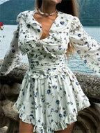 Drawn Drawstring Bandage Mini Garment