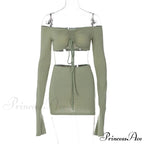 Drawstring Ruched Two Piece Mini Dress