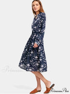Drawstring Waist Floral Dress