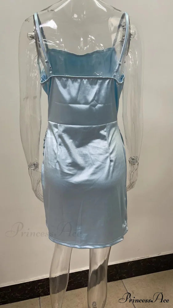 Dreamy In Satin Charming Ruched Mini Dress