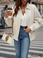 Drop Shoulder Teddy Panel Coat