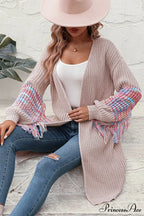 Dropped Fringe Cardigan Arm with Shoulder
