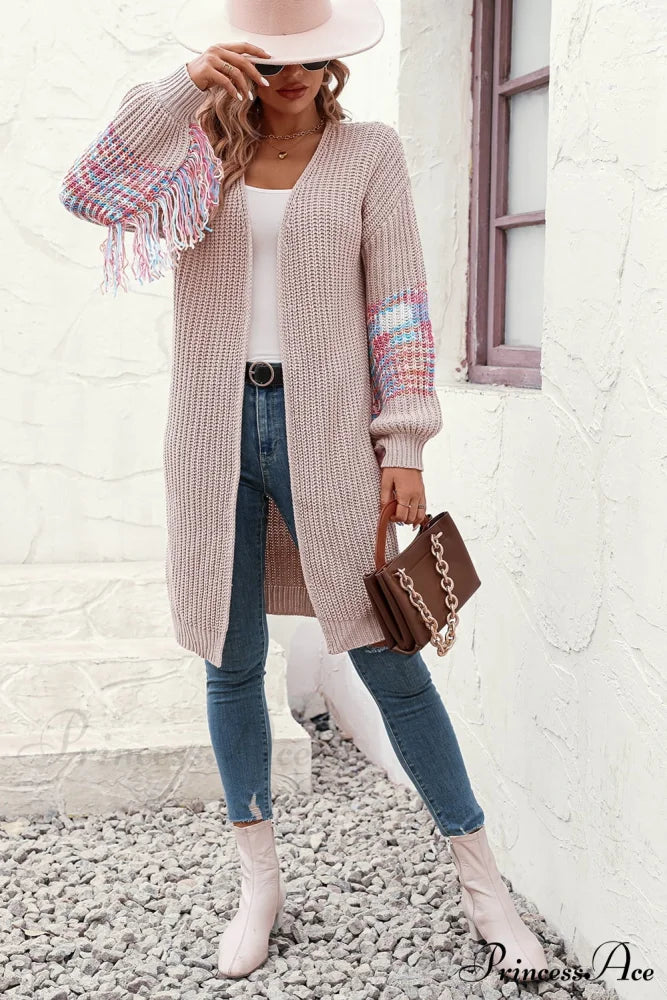 Dropped Fringe Cardigan Arm with Shoulder