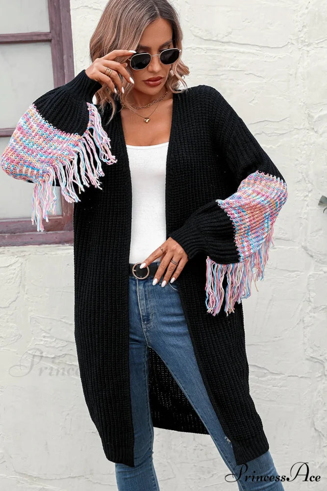 Dropped Fringe Cardigan Arm with Shoulder