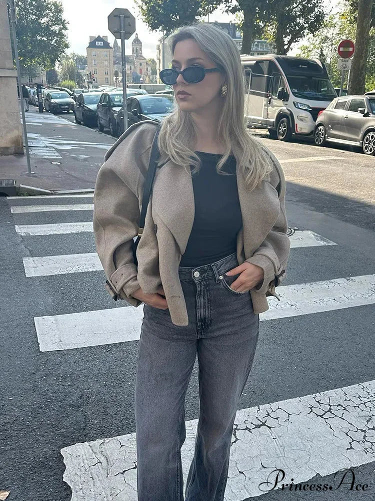 Dual Breasted Woolen Mix Coat