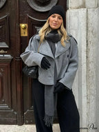 Dual Breasted Woolen Mix Coat