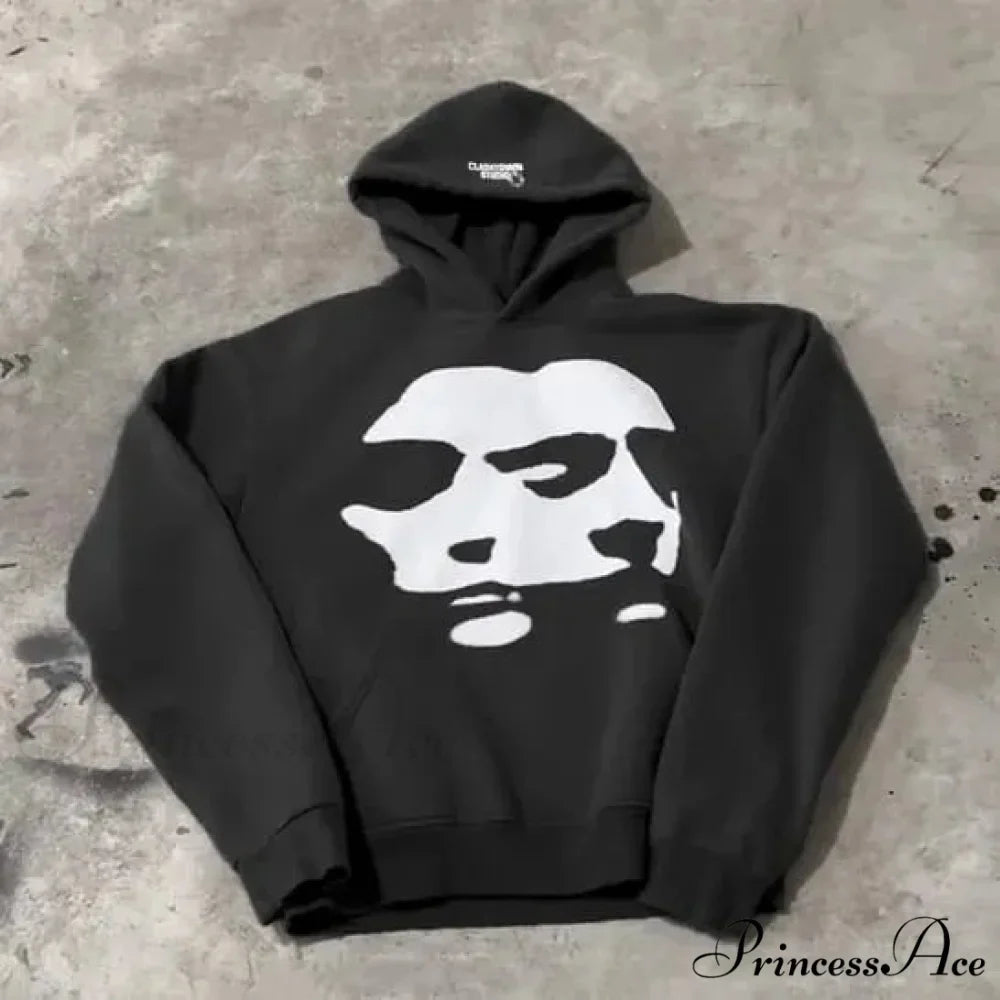 Dual-Personality Graphic Oversized Hoodie