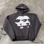 Dual-Personality Graphic Oversized Hoodie