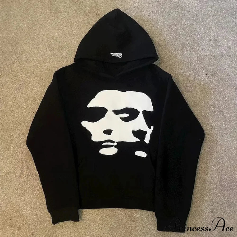 Dual-Personality Graphic Oversized Hoodie