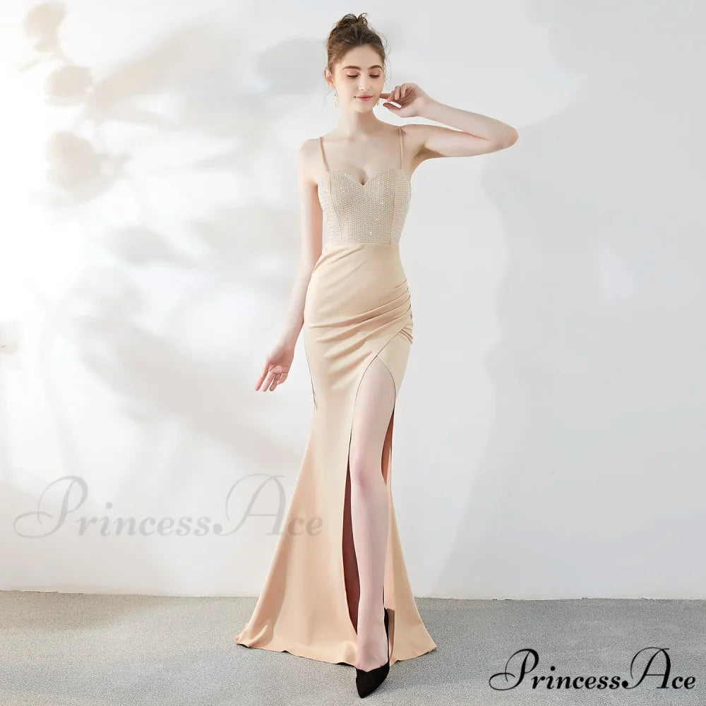 Dulce Hot Stone Charming Sling Long Dress