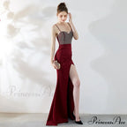 Dulce Hot Stone Charming Sling Long Dress