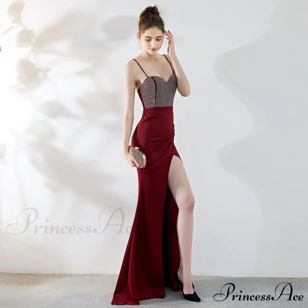 Dulce Hot Stone Charming Sling Long Dress