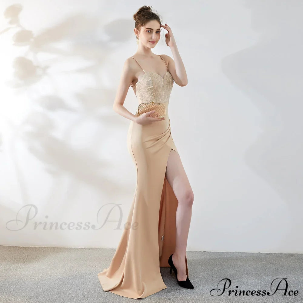 Dulce Hot Stone Charming Sling Long Dress