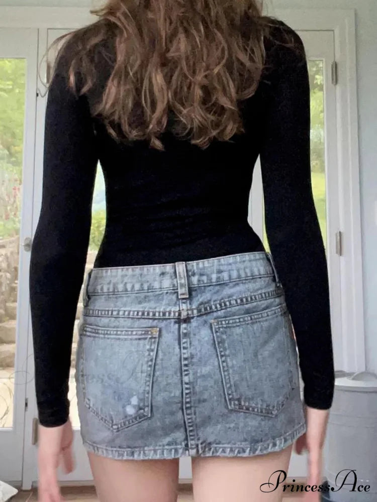 Durable Bandage Patchwork Lace Slim V-Neck Extended Sleeve Knit Top