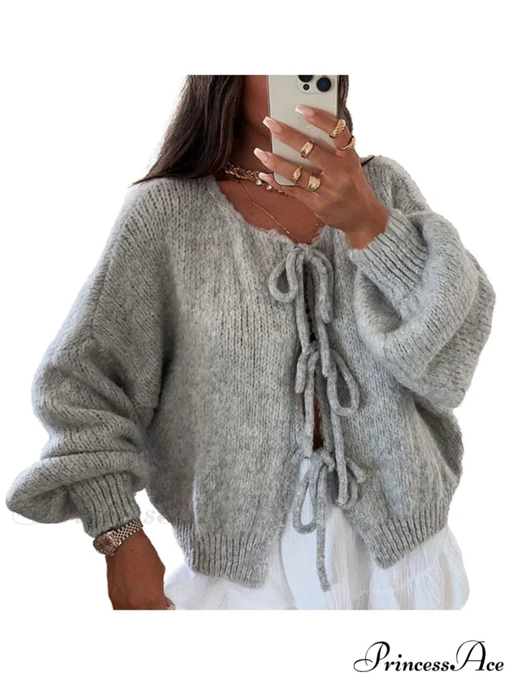 Durable Bind Front Circular Neck Baggy Cardigan