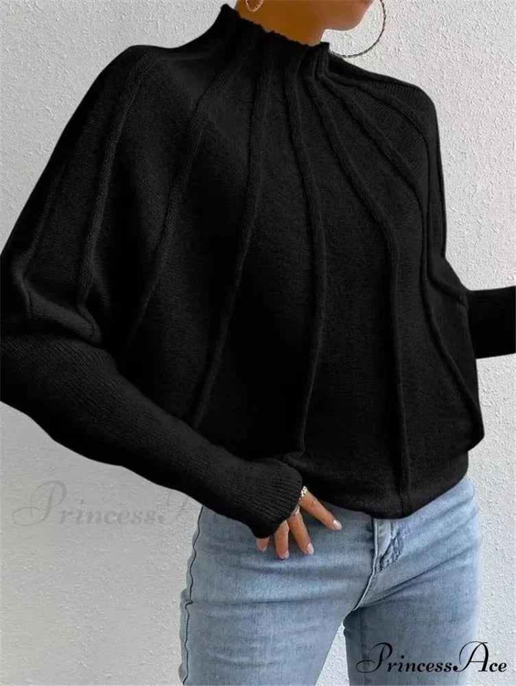 Durable Circular Neck  Batball Sleeve  Baggy Jumper