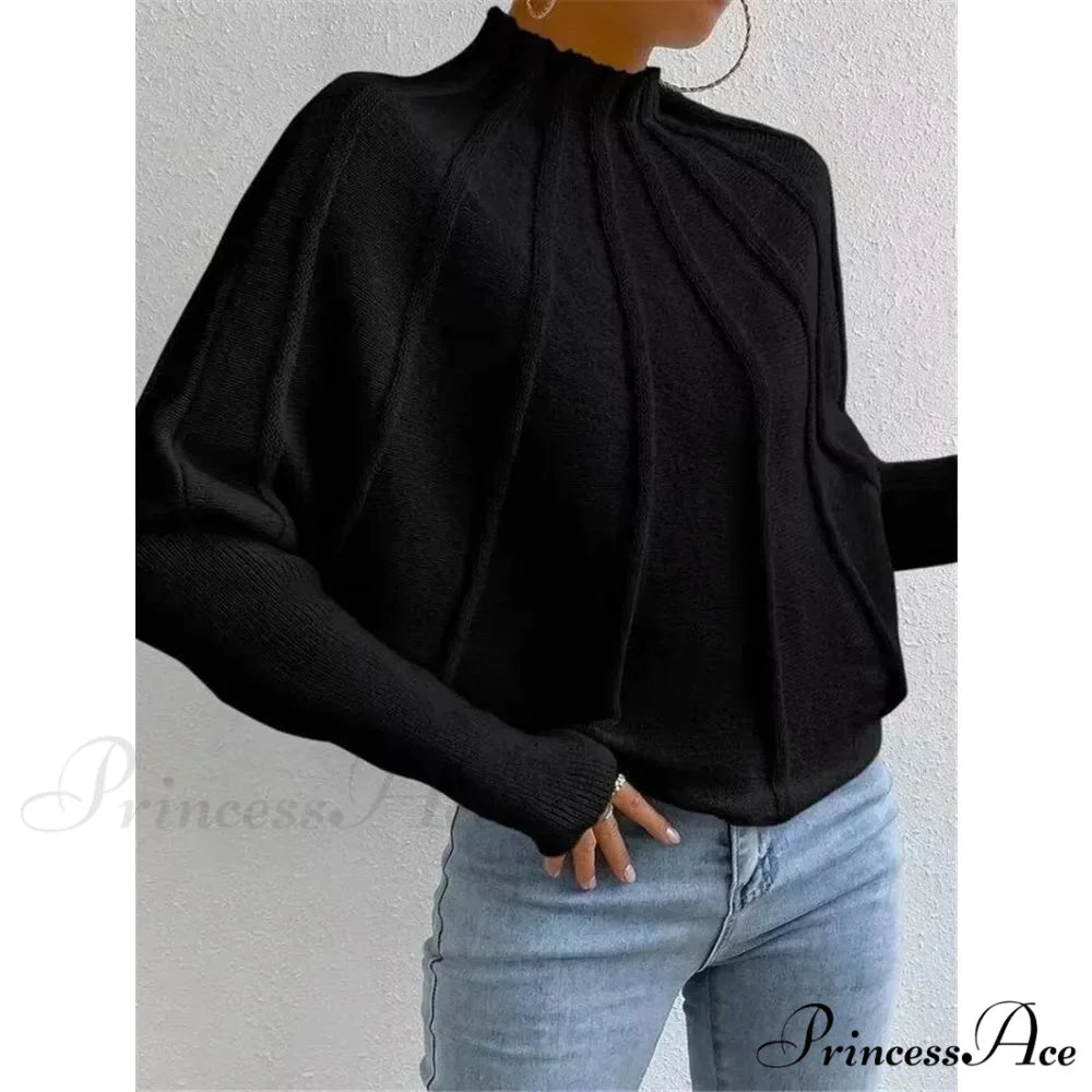 Durable Circular Neck  Batball Sleeve  Baggy Jumper