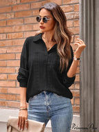 Durable Collar Pullover Knit Top Classy Top