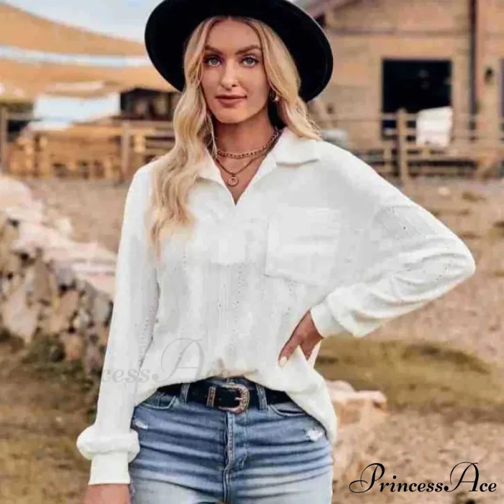 Durable Collar Pullover Knit Top Classy Top