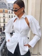 Durable Collar Single Buttoned Ivory Top