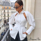 Durable Collar Single Buttoned Ivory Top